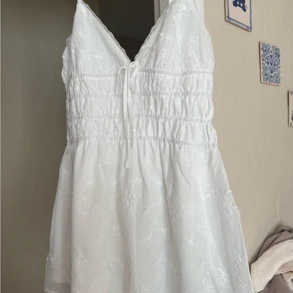 Princess Polly White Eyelet Mini Dress - Picture 3 of 4